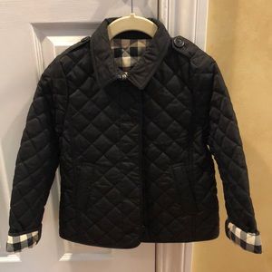 Burberry Quilted Black Jacket for Girls - size 8Y
